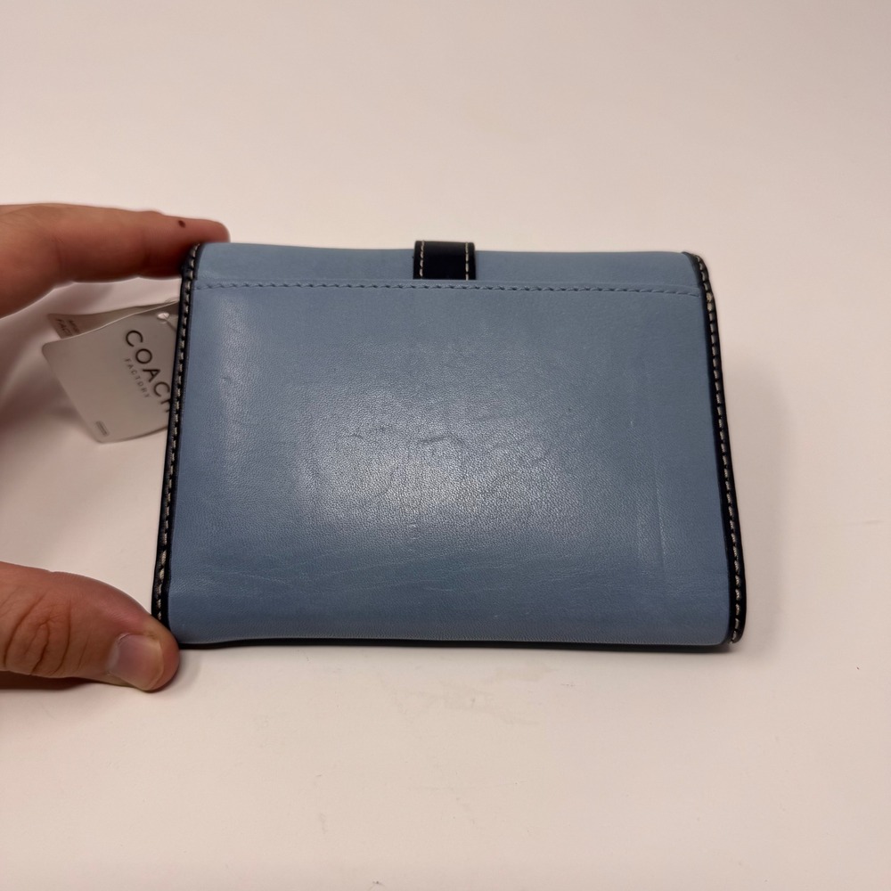 Coach Light Blue and Black Wallet NWT - Picture 3 of 9